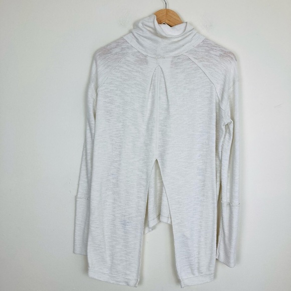 We the free cream/white split back textured turtleneck with slight sheerness. S - Picture 2 of 6